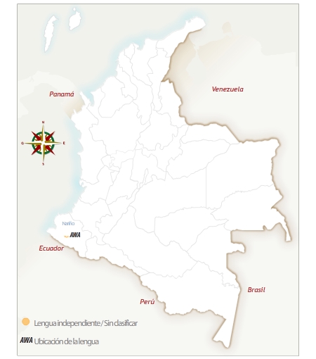 Esta imagen muestra la ubicación geográfica del pueblo awá.