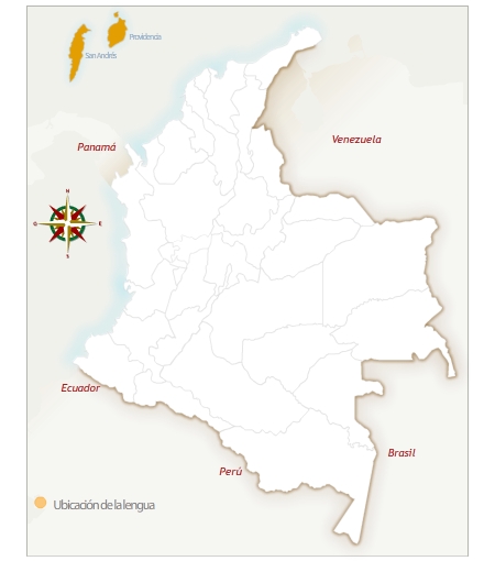 Mapa de Colombia con la ubicación del pueblo sanadresano. 